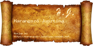 Harangozó Jusztina névjegykártya